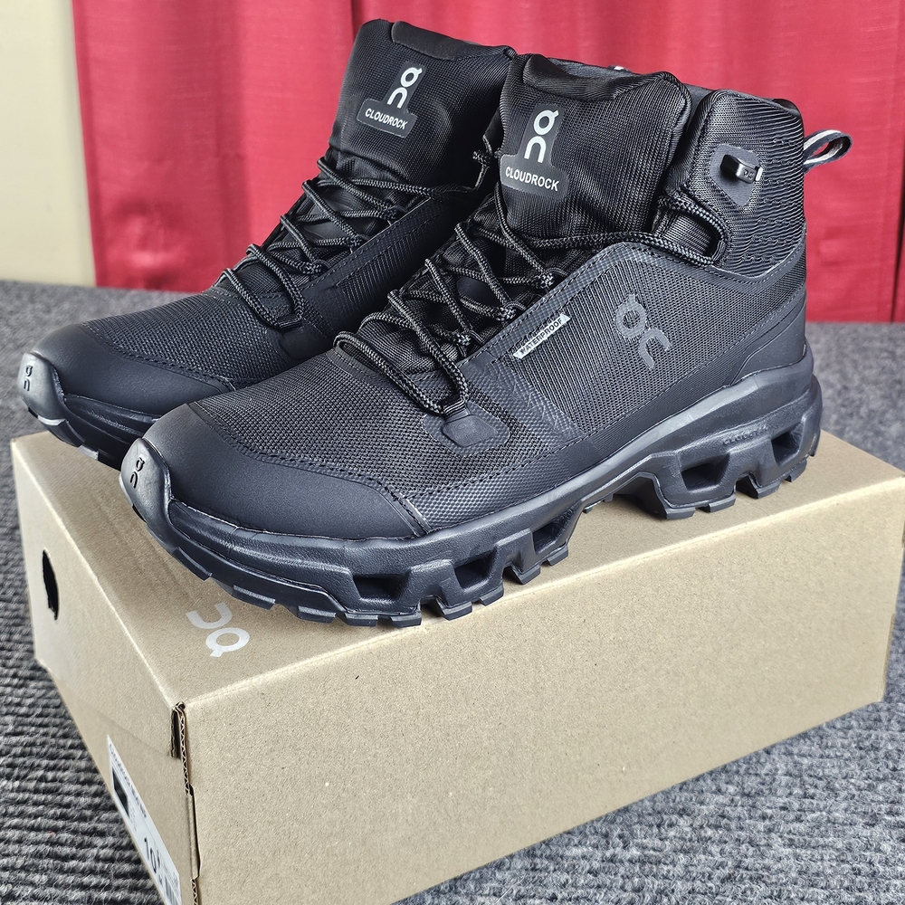 On Cloud Black Men's Cloudrock Trail Hiking Boots Black Casual Various Sizes
